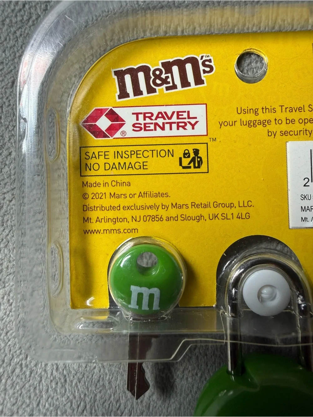 M&M'S Green Character Mug with Ice Cream Scooper & Luggage Lock & Key Cover